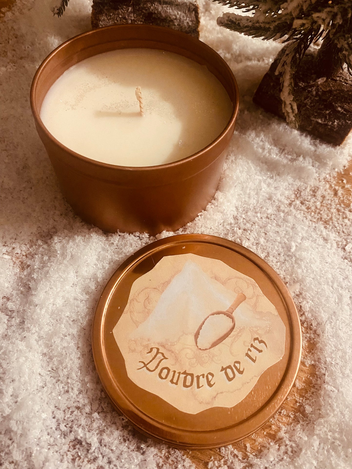 Bougie médiévale parfum poudre de riz