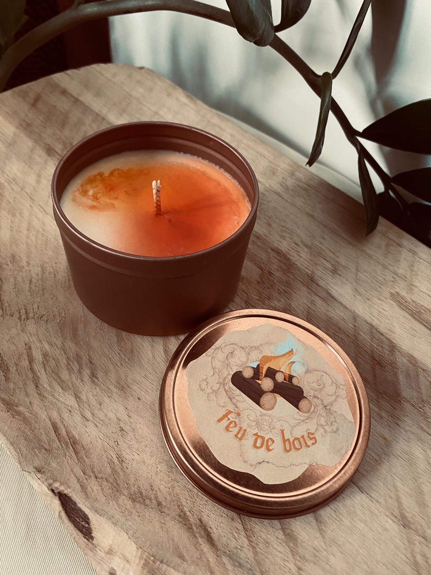 Mini bougie médiévale parfum Feu de bois