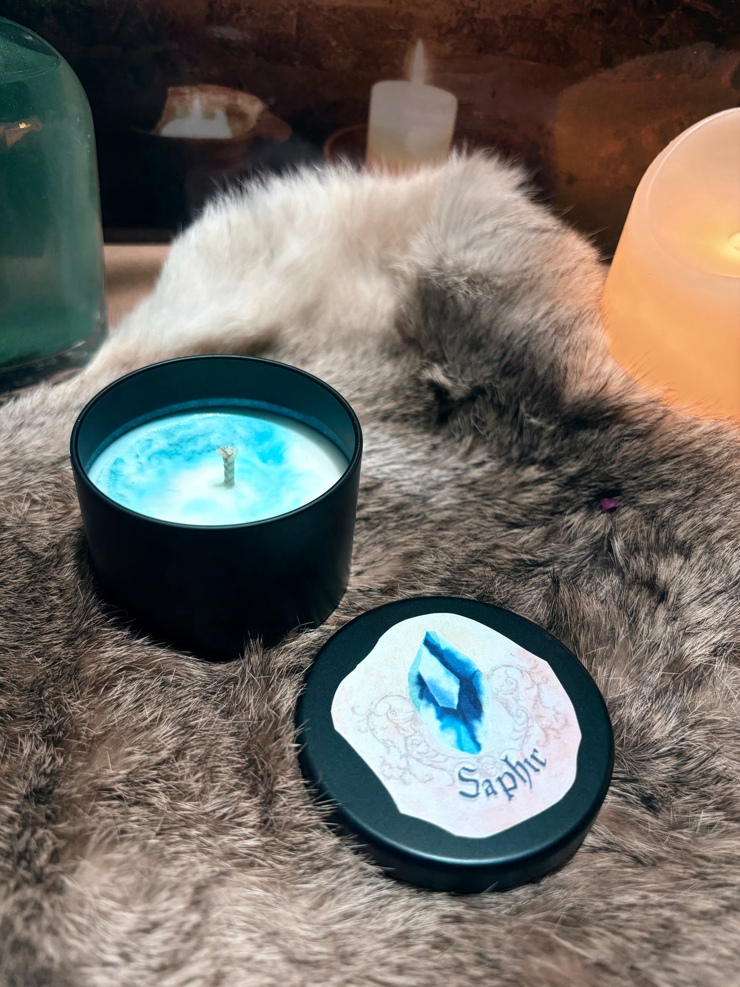 Mini bougie médiévale parfum Saphir
