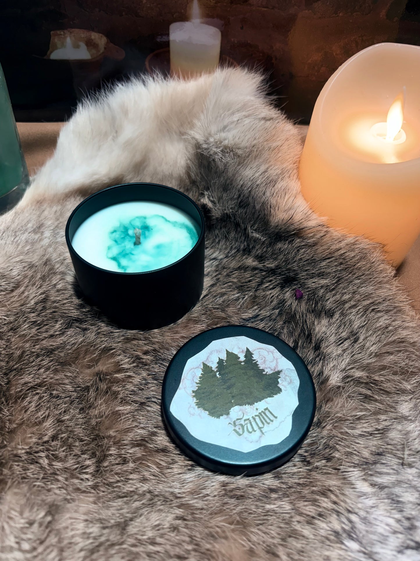 Mini bougie médiévale parfum Sapin