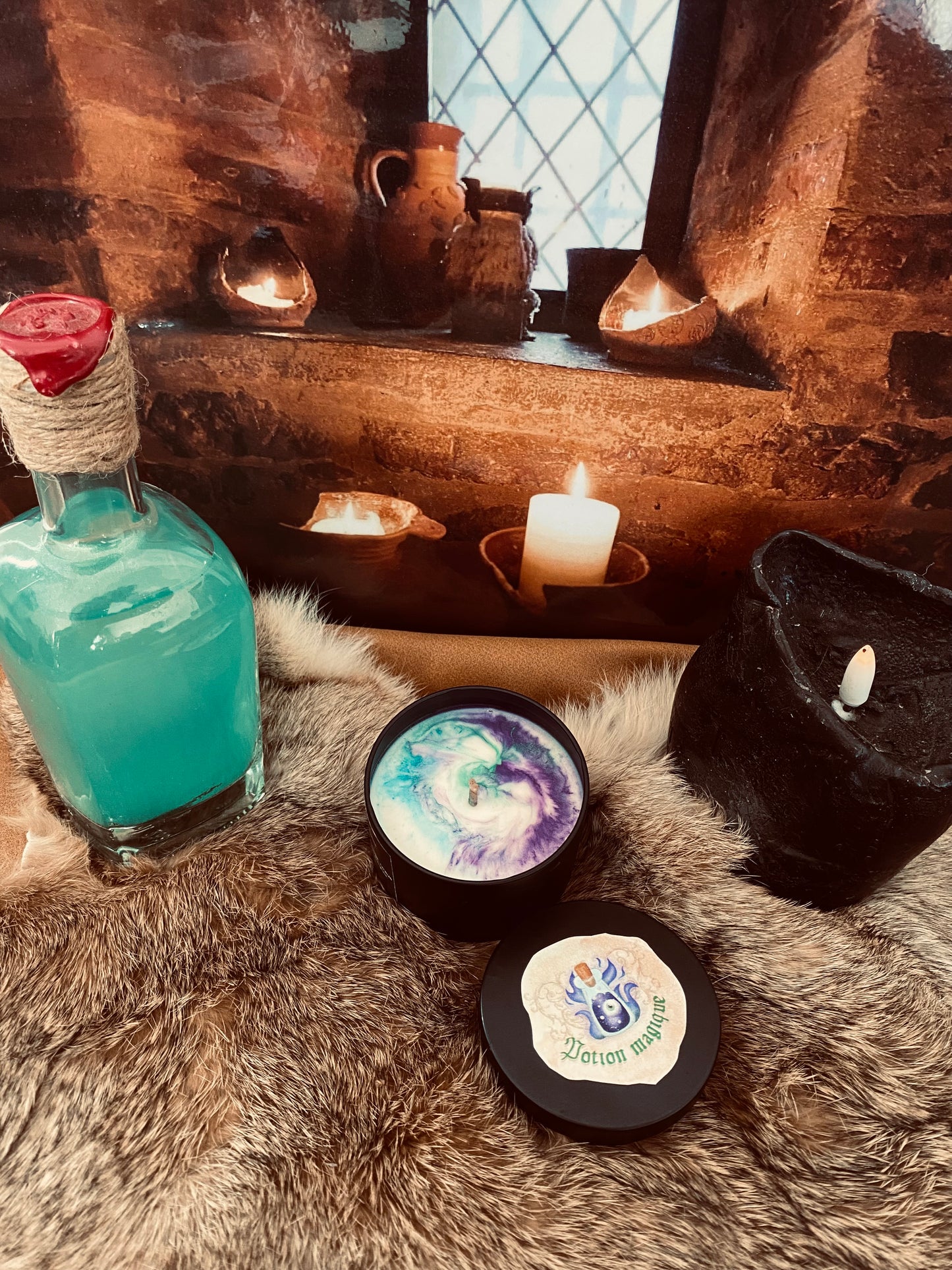 Mini bougie médiévale parfum Potion magique