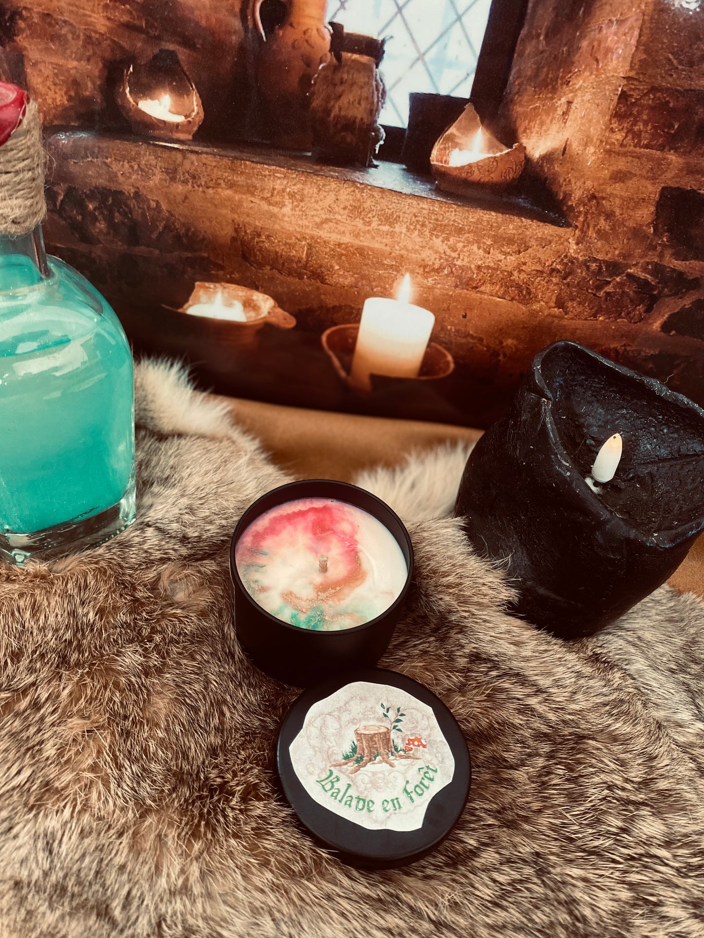 Mini bougie médiévale parfum Balade en forêt