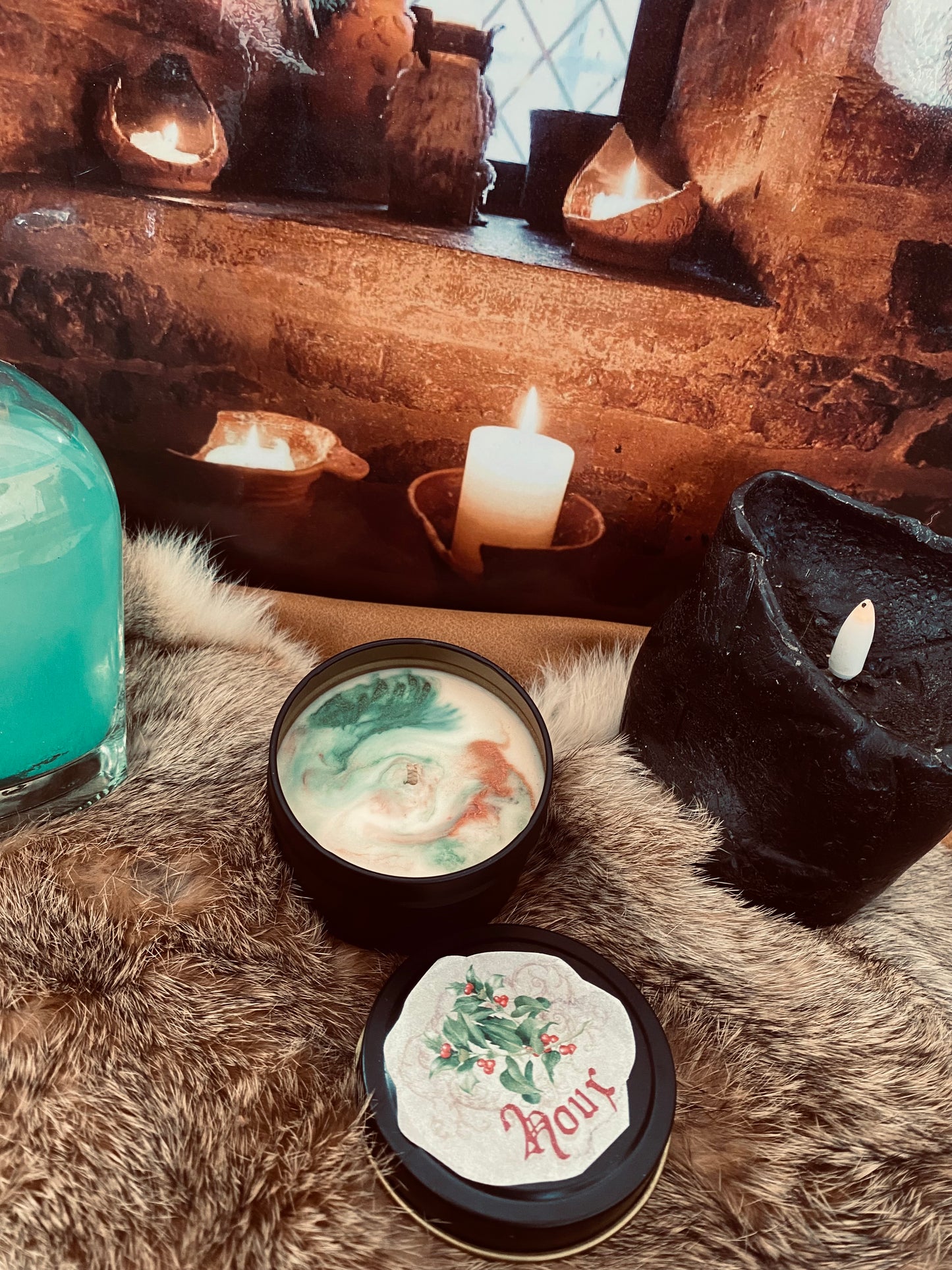 Mini bougie médiévale parfum Houx