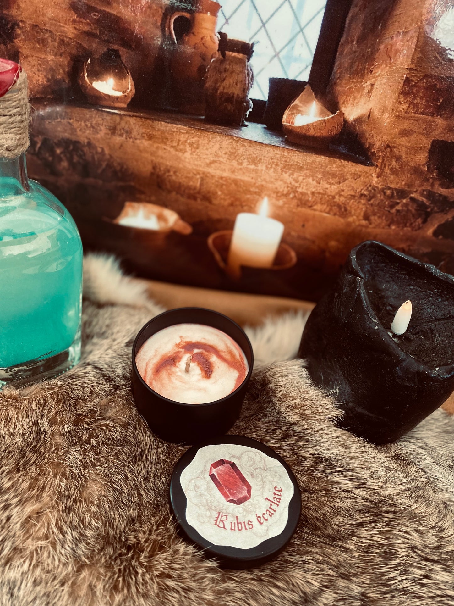 Mini Bougie médiévale parfum Rubis écarlate