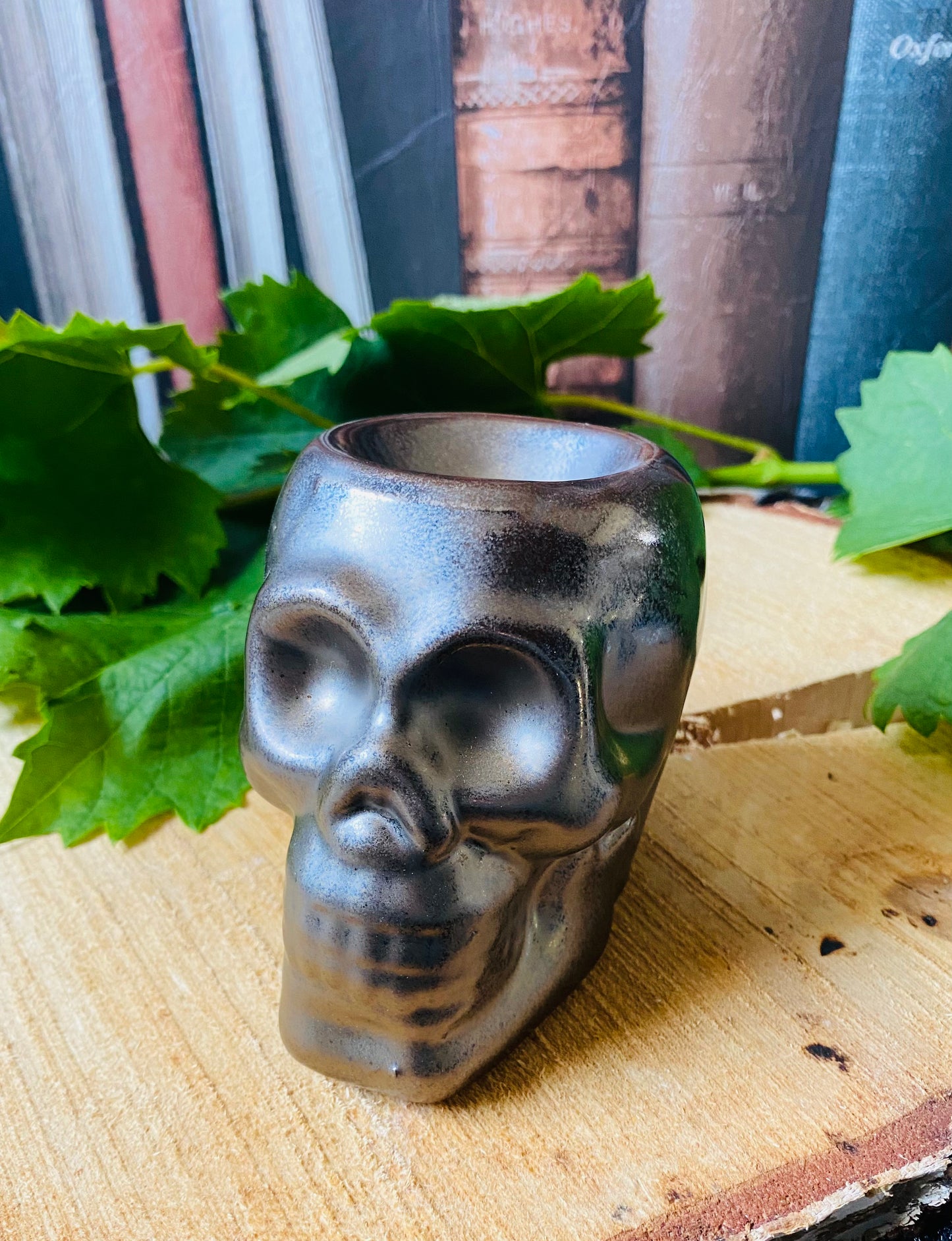 Mini brûleur crâne gris anthracite